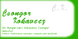 csongor kokavecz business card